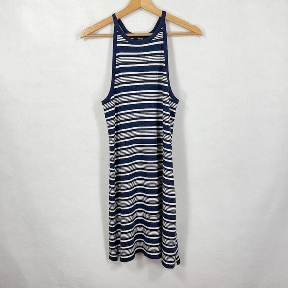 Theory Racerback Mini Dress Striped Graduation Summer Beach Nautical M - Picture 1 of 6